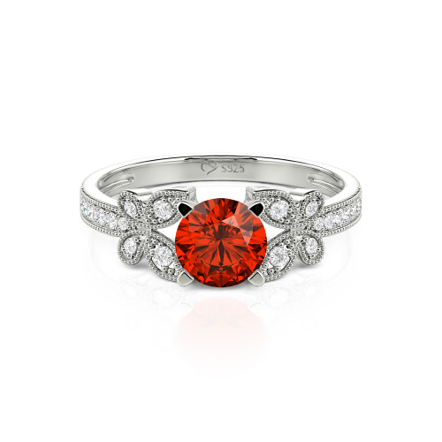 Jeulia Round Cut Butterfly Ring