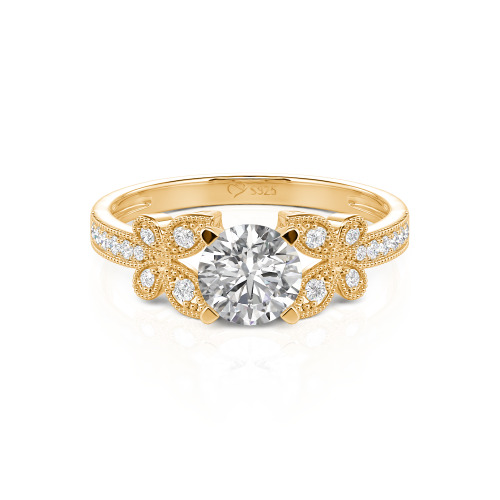 Jeulia Round Cut Butterfly Ring