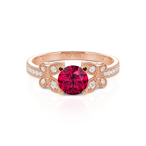 Jeulia Round Cut Butterfly Ring