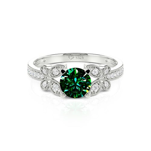 Jeulia Round Cut Butterfly Ring
