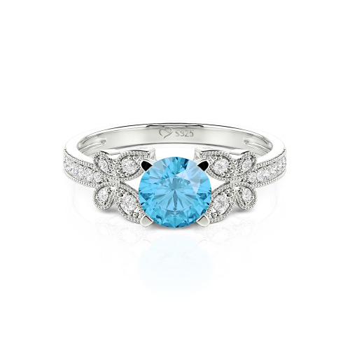 Jeulia Round Cut Butterfly Ring