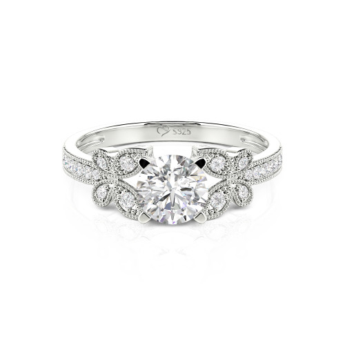 Jeulia Round Cut Butterfly Ring