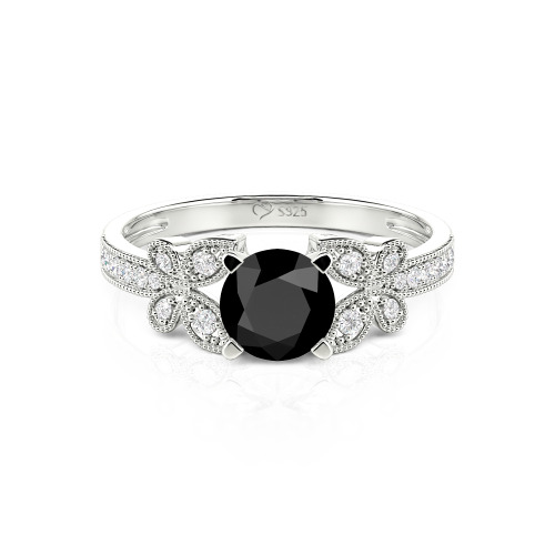 Jeulia Round Cut Butterfly Ring