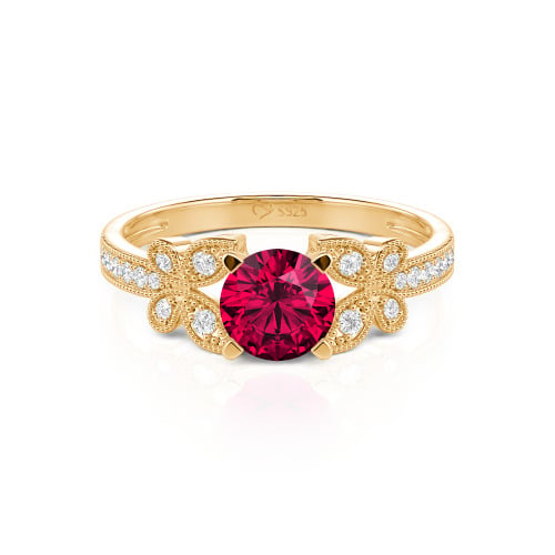 Jeulia Round Cut Butterfly Ring