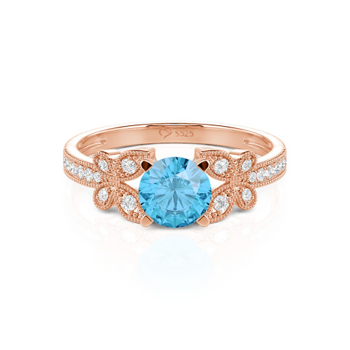 Jeulia Round Cut Butterfly Ring