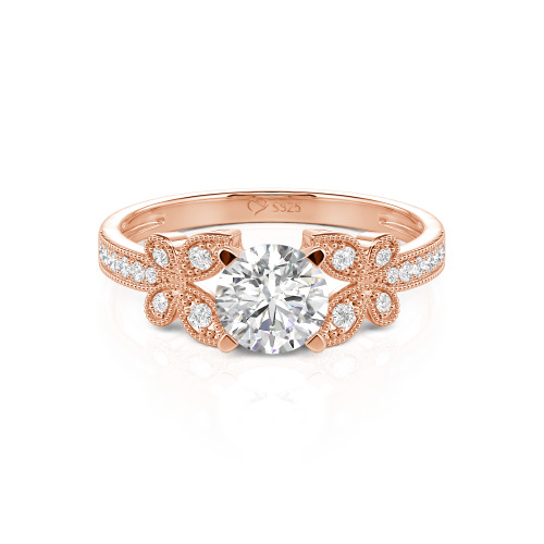 Jeulia Round Cut Butterfly Ring