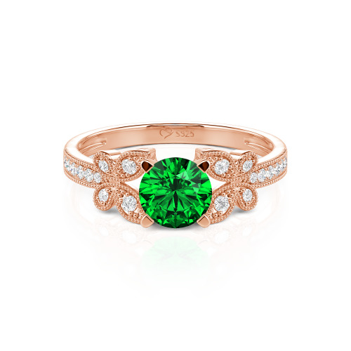 Jeulia Round Cut Butterfly Ring