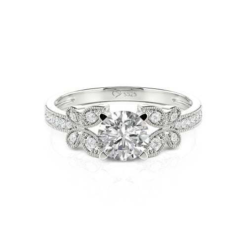 Jeulia Round Cut Butterfly Ring