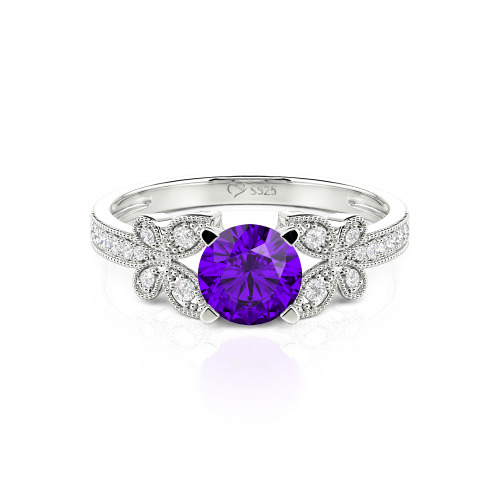 Jeulia Round Cut Butterfly Ring