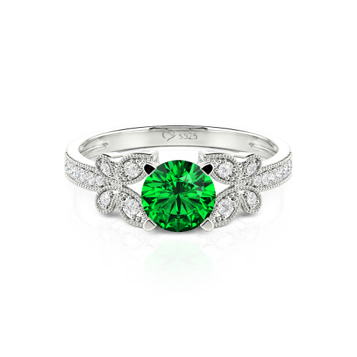 Jeulia Round Cut Butterfly Ring