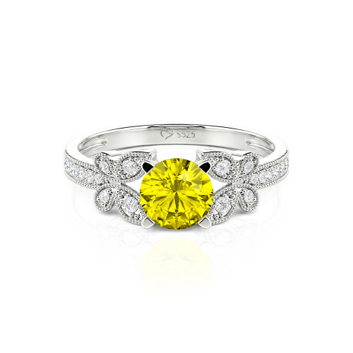 Jeulia Round Cut Butterfly Ring