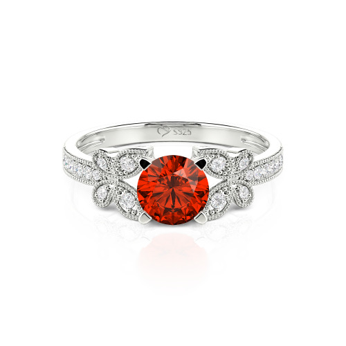 Jeulia Round Cut Butterfly Ring