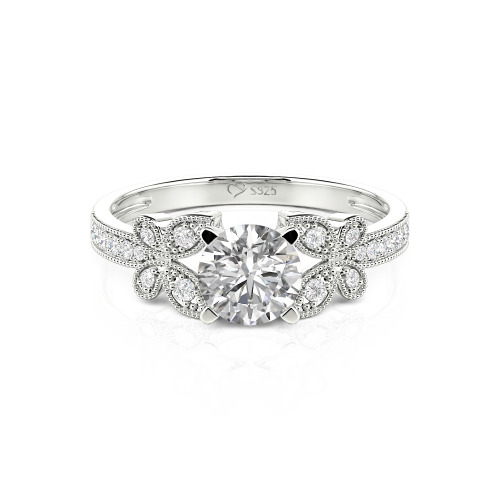 Jeulia Round Cut Butterfly Ring