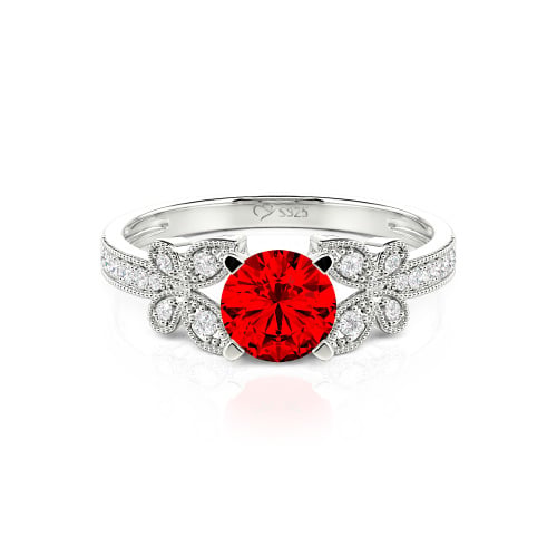 Jeulia Round Cut Butterfly Ring