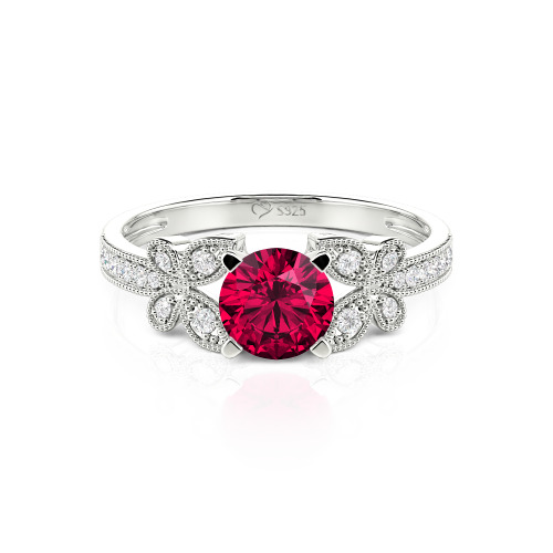 Jeulia Round Cut Butterfly Ring