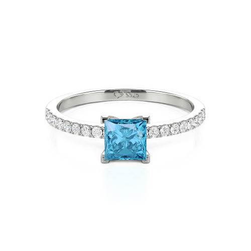 Jeulia Princess Cut Sterling Silver Ring