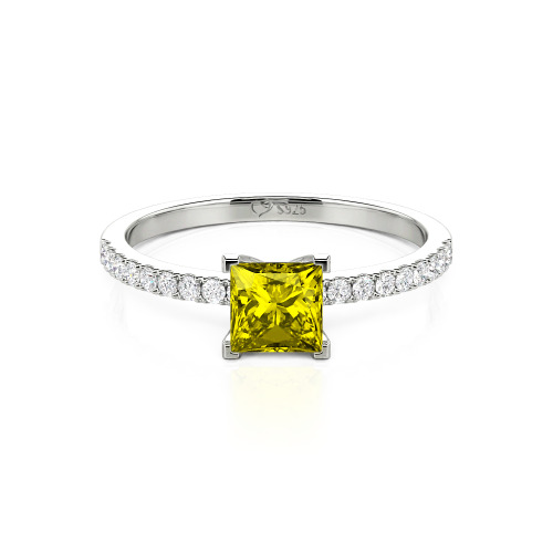 Jeulia Princess Cut Sterling Silver Ring