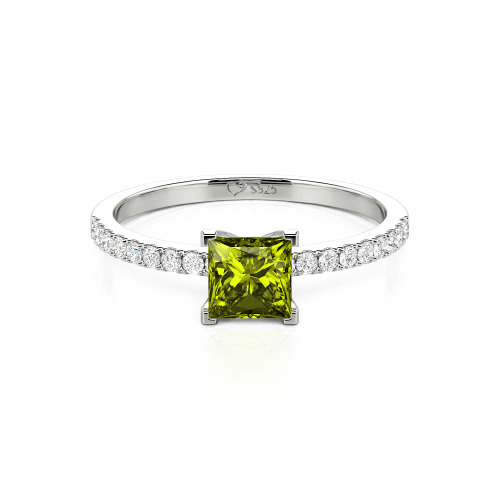 Jeulia Princess Cut Sterling Silver Ring