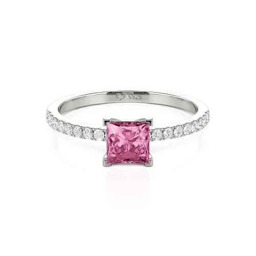 Jeulia Princess Cut Sterling Silver Ring