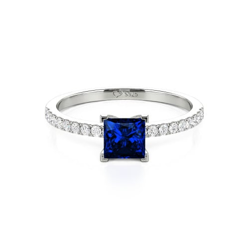 Jeulia Princess Cut Sterling Silver Ring
