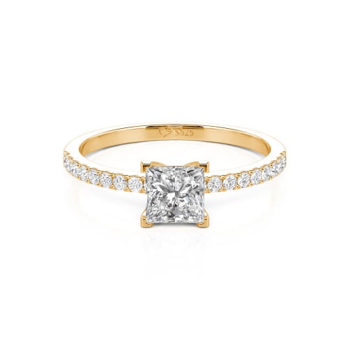 Jeulia Princess Cut Sterling Silver Ring