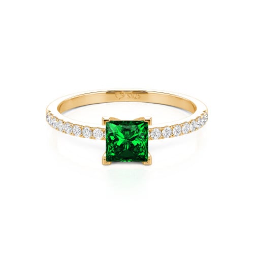 Jeulia Princess Cut Sterling Silver Ring