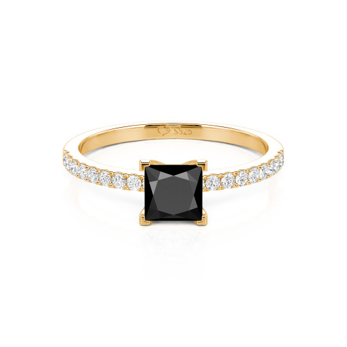 Jeulia Princess Cut Sterling Silver Ring