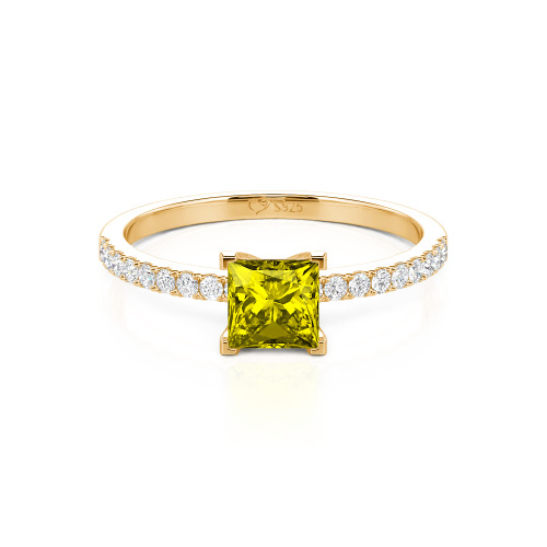 Jeulia Princess Cut Sterling Silver Ring