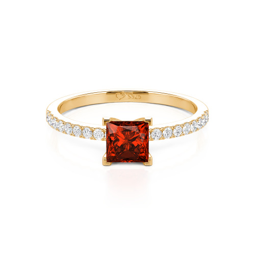Jeulia Princess Cut Sterling Silver Ring
