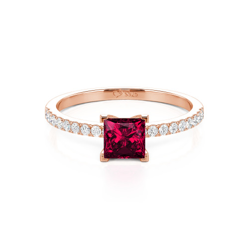 Jeulia Princess Cut Sterling Silver Ring