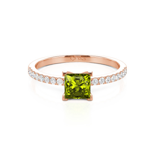 Jeulia Princess Cut Sterling Silver Ring