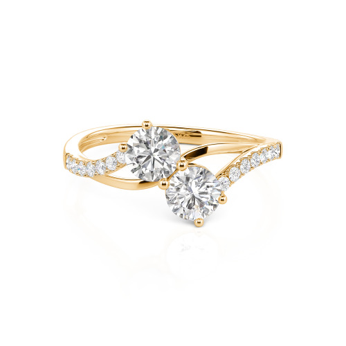 Jeulia Two Stone Round Cut Ring