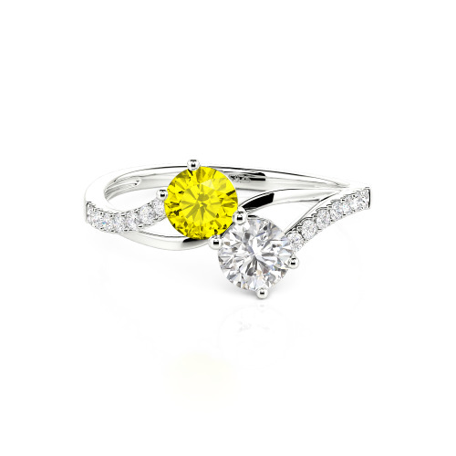 Jeulia Two Stone Round Cut Ring