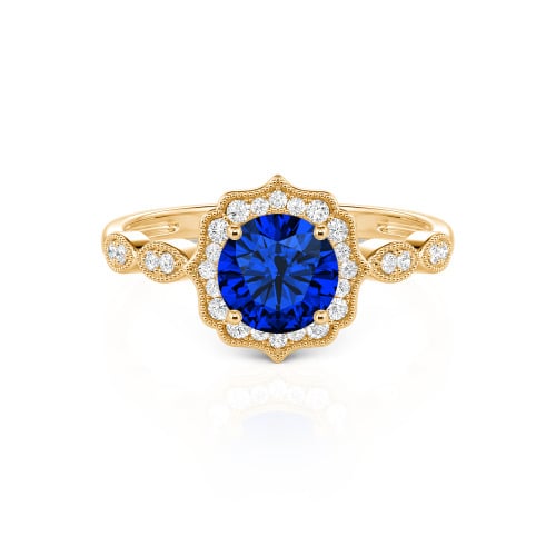 Jeulia Halo Round Cut Vintage Sterling Silver Ring