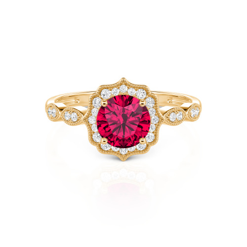 Jeulia Halo Round Cut Vintage Ring