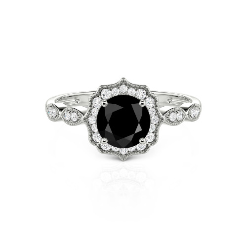 Jeulia Halo Round Cut Vintage Ring