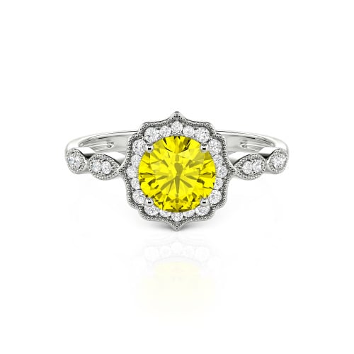 Jeulia Halo Round Cut Vintage Ring