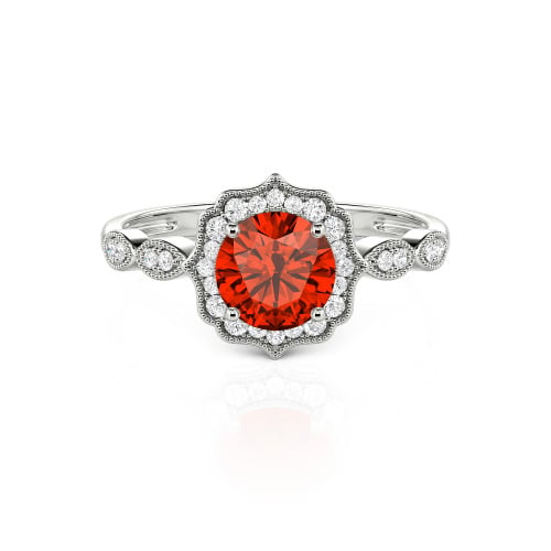 Jeulia Halo Round Cut Vintage Ring