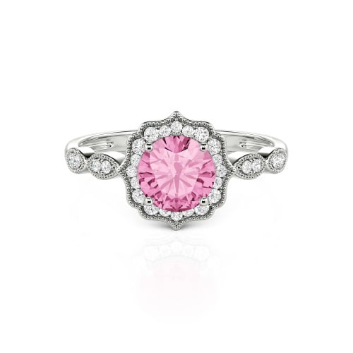Jeulia Halo Round Cut Vintage Ring