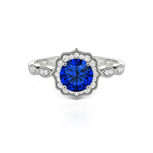Jeulia Halo Round Cut Vintage Ring