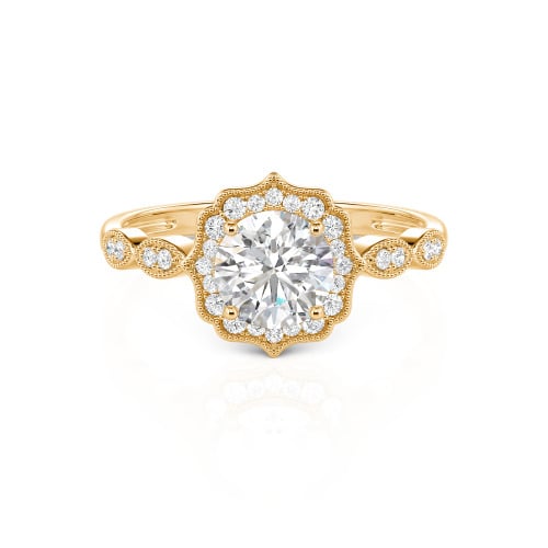 Jeulia Halo Round Cut Vintage Ring
