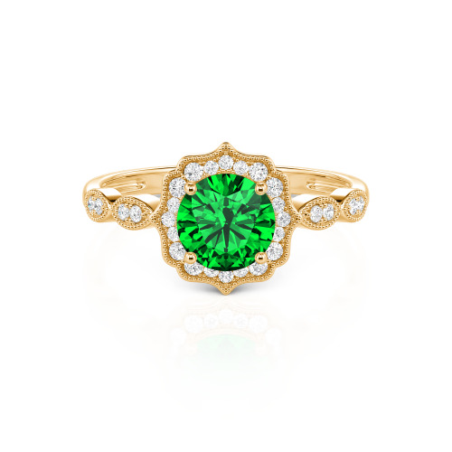 Jeulia Halo Round Cut Vintage Ring