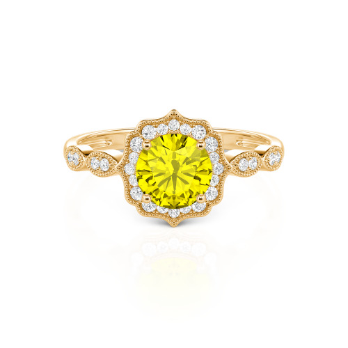 Jeulia Halo Round Cut Vintage Ring