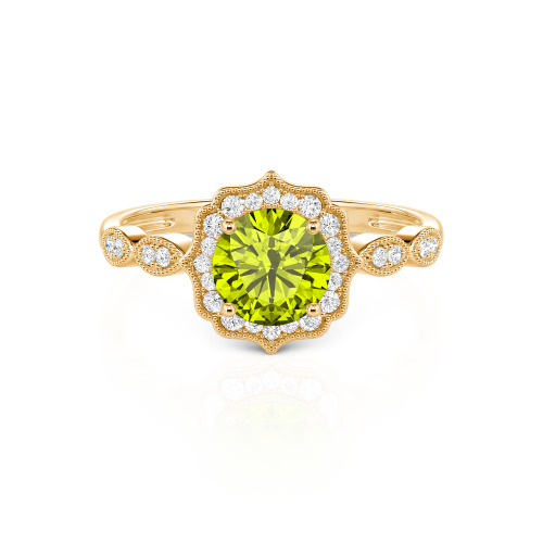 Jeulia Halo Round Cut Vintage Ring