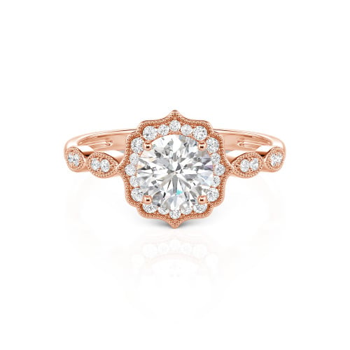 Jeulia Halo Round Cut Vintage Ring