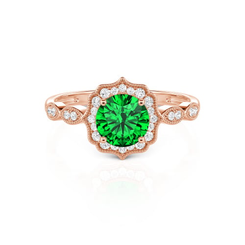Jeulia Halo Round Cut Vintage Ring