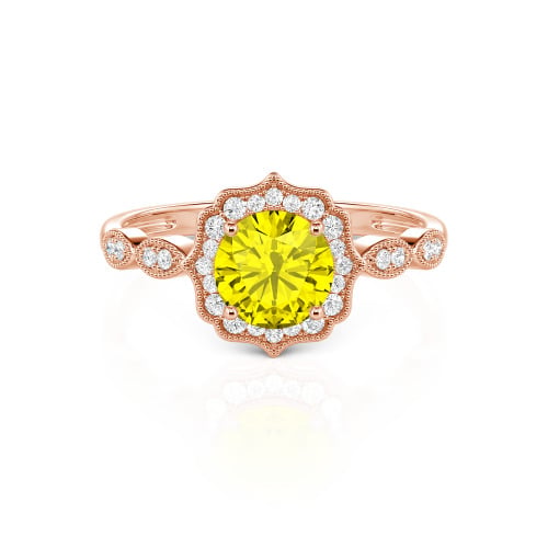 Jeulia Halo Round Cut Vintage Ring