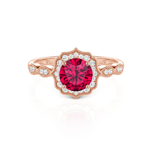 Jeulia Halo Round Cut Vintage Ring