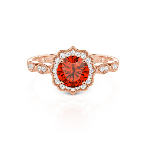 Jeulia Halo Round Cut Vintage Ring