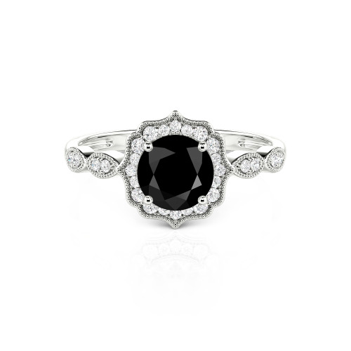 Jeulia Halo Round Cut Vintage Ring